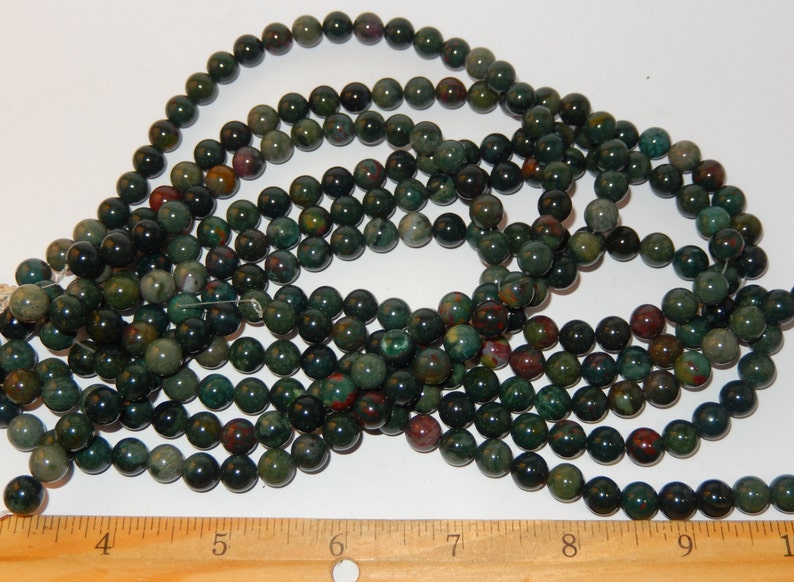 Bloodstone 8mm bead strand image 4