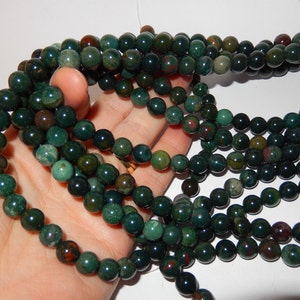 Bloodstone 8mm bead strand image 3