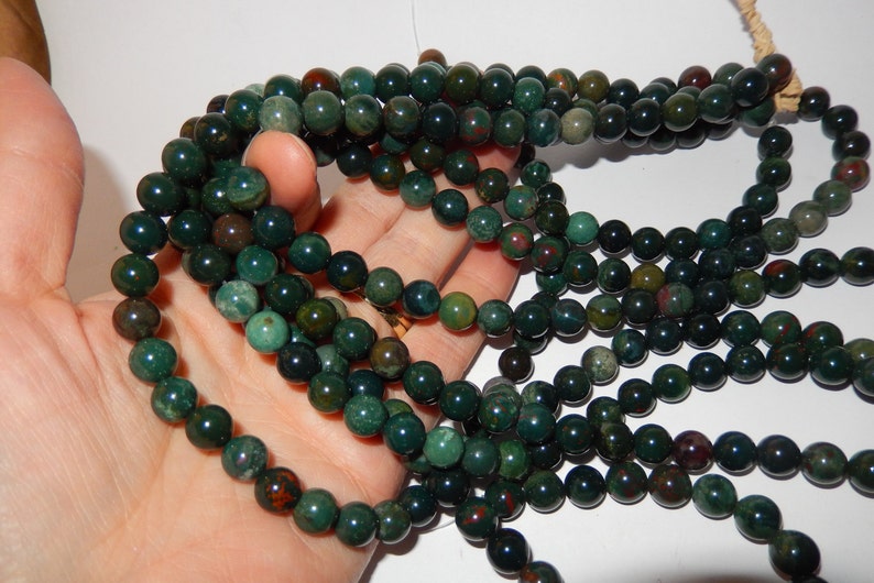 Bloodstone 8mm bead strand image 3