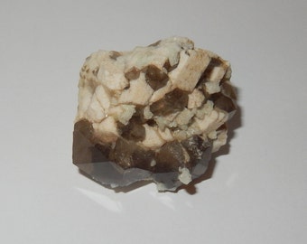 Smokey Quartz Crystal with Albite