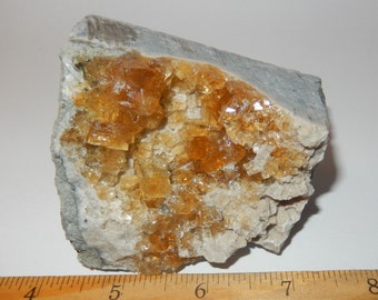 Large Yellow Fluorite Cluster