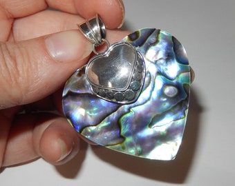 Abalone Sterling Silver Heart pendant