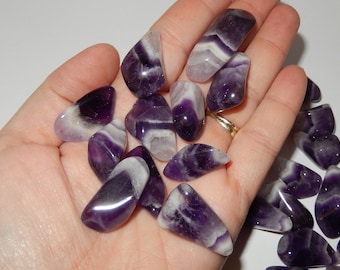 Chevron Amethyst - tumbled