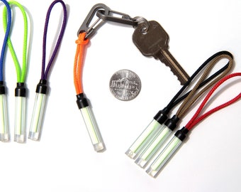 EDC Keychain Glow Fob / Gear Tag Lanyard, 9 Colors, USA Made! Glowing Zipper Pull Replacement Tactical ID Marker Shtf