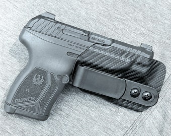 Ruger LCP Max Hybrid Trigger Guard With Clip Holster IWB USA Made 1.5 or 1.75 inch belt Clip 24 Colors Available