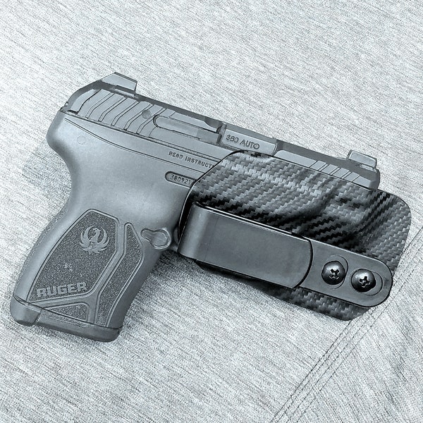 Ruger LCP Max Hybrid Trigger Guard With Clip Holster IWB USA Made 1.5 or 1.75 inch belt Clip 24 Colors Available