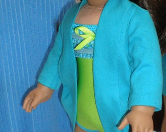 TURQUOISE COVER Up Shrug Cardigan 18 inch doll clothes