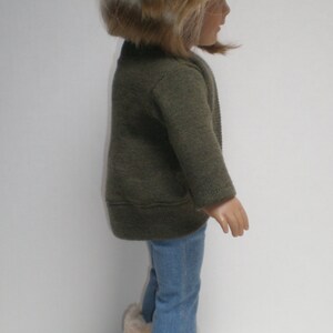 SAGE MERINO WOOL Shrug Cardigan Sweater 18 inch doll clothes image 5