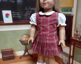 burgundy plaid uniform dress Convent Plaid Jumper