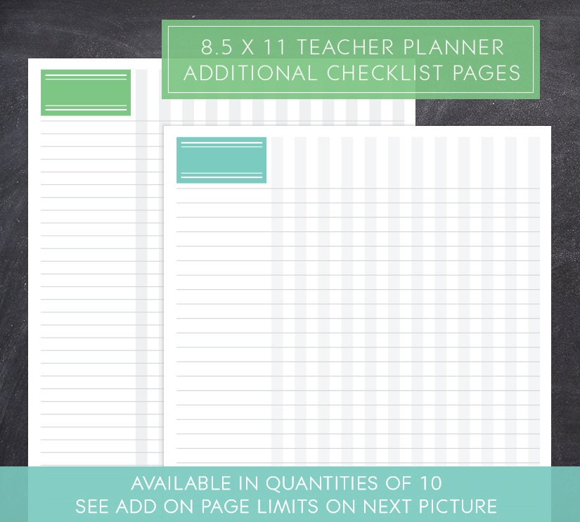 Checklist Pages for Large Teacher Planner
