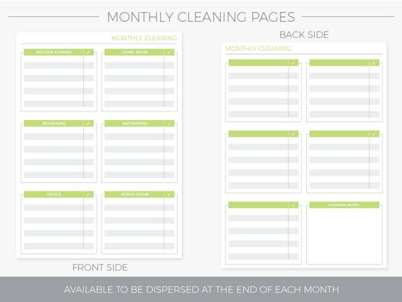 Monthly Cleaning Chart