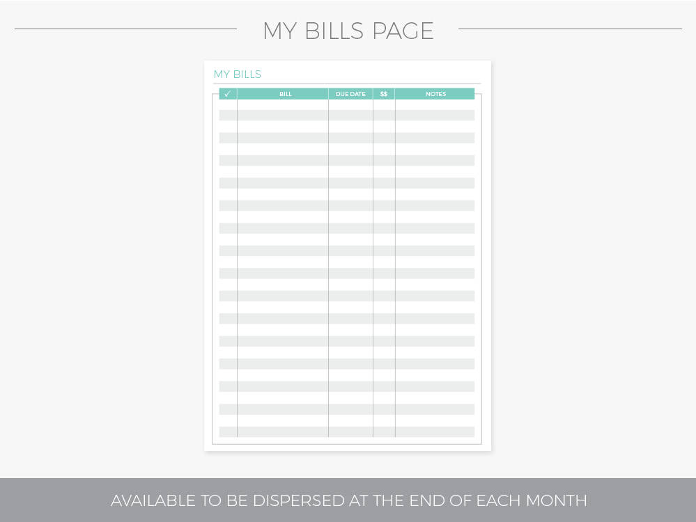 Monthly Bill Tracker