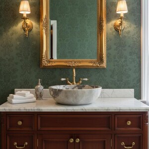 Calacatta Viola Marble Sink, Round Natural Stone, Luxury Bathroom Vanity