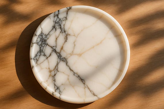 Luxury Calacatta Marble tray,  Decorative organiser dish , Table Decor