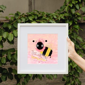 Biene-autiful Biene Digital Art Print | Bienen Illustration | Humorus Pflanze & Natur inspirierte Wandkunst | Sofort Download