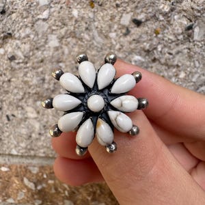 Sterling Silver White Buffalo Turquoise adjustable Ring