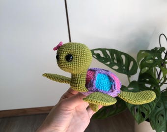 Patrón PDF Tortuga Noly Juguete de crochet Lindo amigurumi de verano Animal marino Océano Decoración de habitación Regalo para bebé