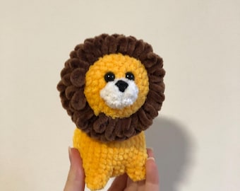 Patrón PDF de León de crochet, amigurumi de peluche, tutorial para principiantes, decoración de animales de safari