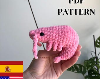 Patrón PDF Camarón de Ganchillo Juguete Marino Amigurumi Decoración de Verano Animal del Océano Rápido de Ganchillo Para Principiantes