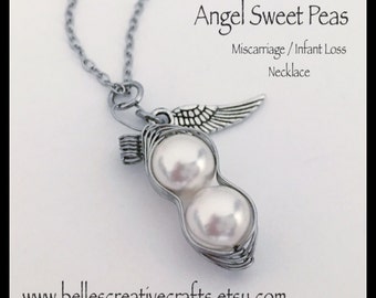 Miscarriage / Infant Loss Remembrance TWIN or Singleton Pea Pod NECKLACE....Remember and Honor your Angel or Angels....