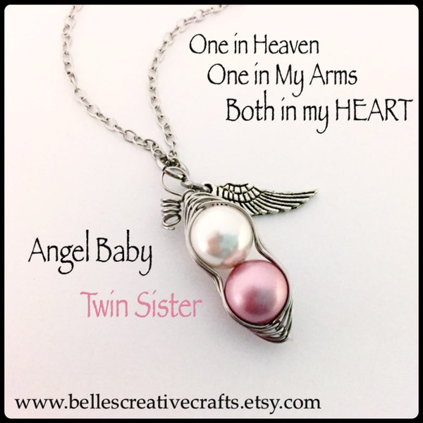 One in Heaven and One in My Arms....Both in my HEART   Miscarriage / Infant Loss NECKLACE....Remember and Honor your Sweet Peas