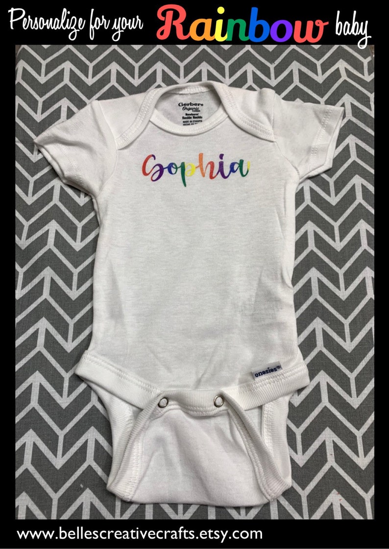 Rainbow Baby ONESIE ADD a baby gift to your Rainbow Sweet Pea necklace!
