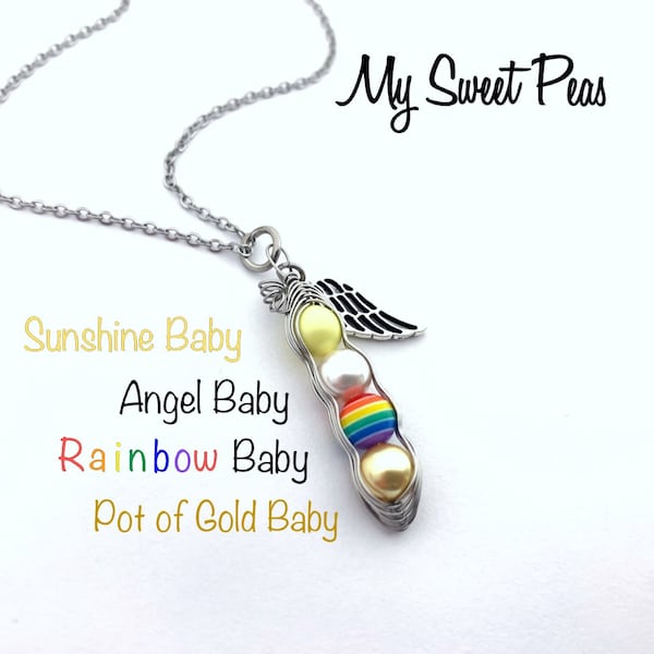 Sunshine - Angel - Rainbow - Pot of Gold  You CUSTOMIZE! My Sweet Peas ...(4, 5, 6, or 7 Sweet Peas) Baby after Miscarriage / Infant Loss