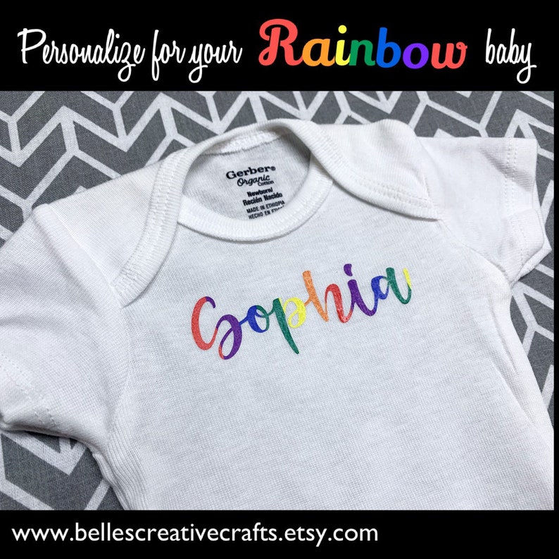 Rainbow Baby ONESIE ADD a baby gift to your Rainbow Sweet Pea necklace!
