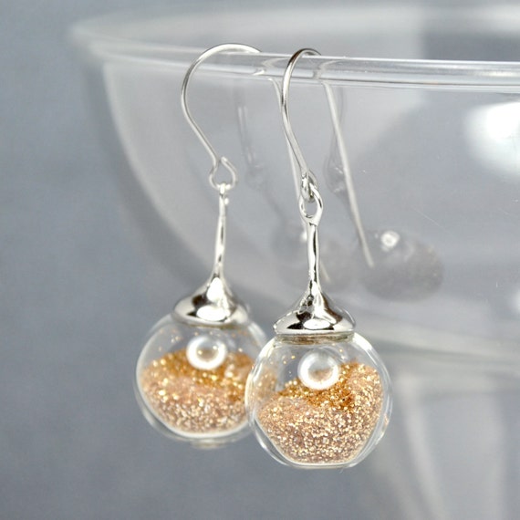 Glitter ball earrings Clearance