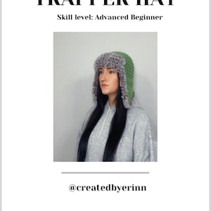 CROCHET TRAPPER HAT  pattern. Digital download winter hat winter accessories crochet pattern