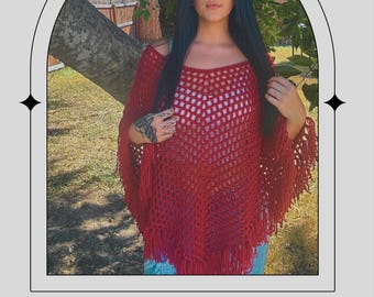 Crochet poncho pattern DIGITAL DOWNLOAD beginner friendly. video tutorials included. The Melinda Poncho