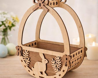 Easter Gift Basket – Laser Cut Spring Home Decor DIY