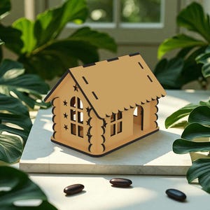 Laser Cut House Model: DIY Home Decor SVG Vector Files (Digital Download)