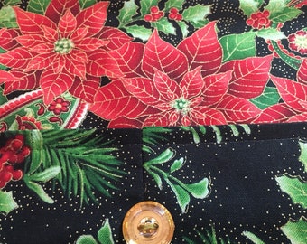 Christmas Botanicals and Cardinals Table Runner  * Second Anniversary Gift * Gift for Grandma * birthday gifts for her ** Gift for Mothers D