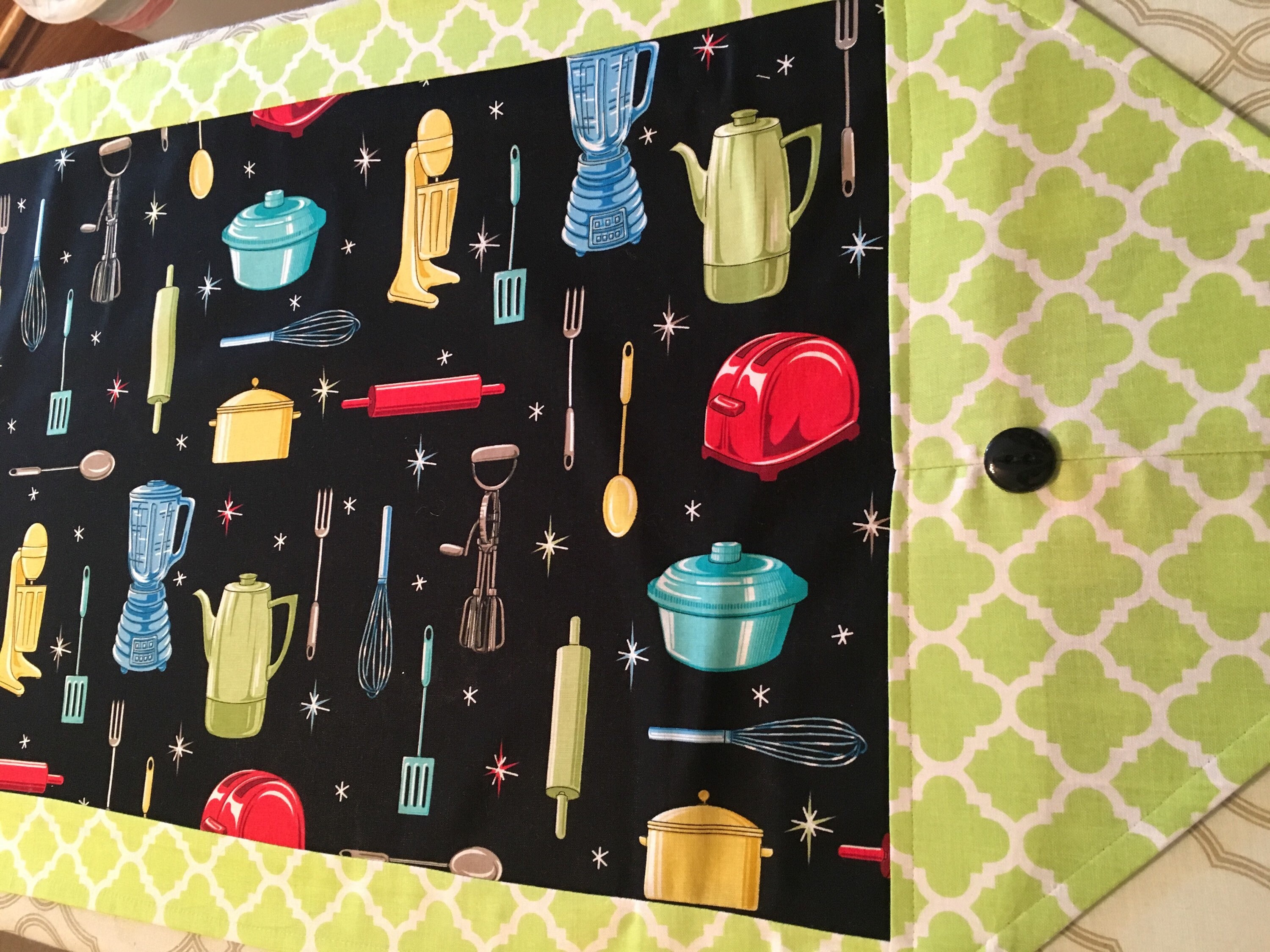 Retro Kitchen Apple Green Table Runner Etsy