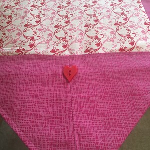 Table Runner House Warming Gift Handmade Gift Valentine's Day Valentines Hearts Lattice Gift for Mom Gift for Wife image 3