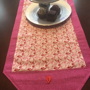 Table Runner House Warming Gift Handmade Gift Valentine's Day Valentines Hearts Lattice Gift for Mom Gift for Wife image 4
