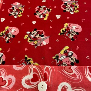 Table Runner House Warming Gift Handmade Gift Mickey and Hearts Gift for Mom Gift for Wife image 1