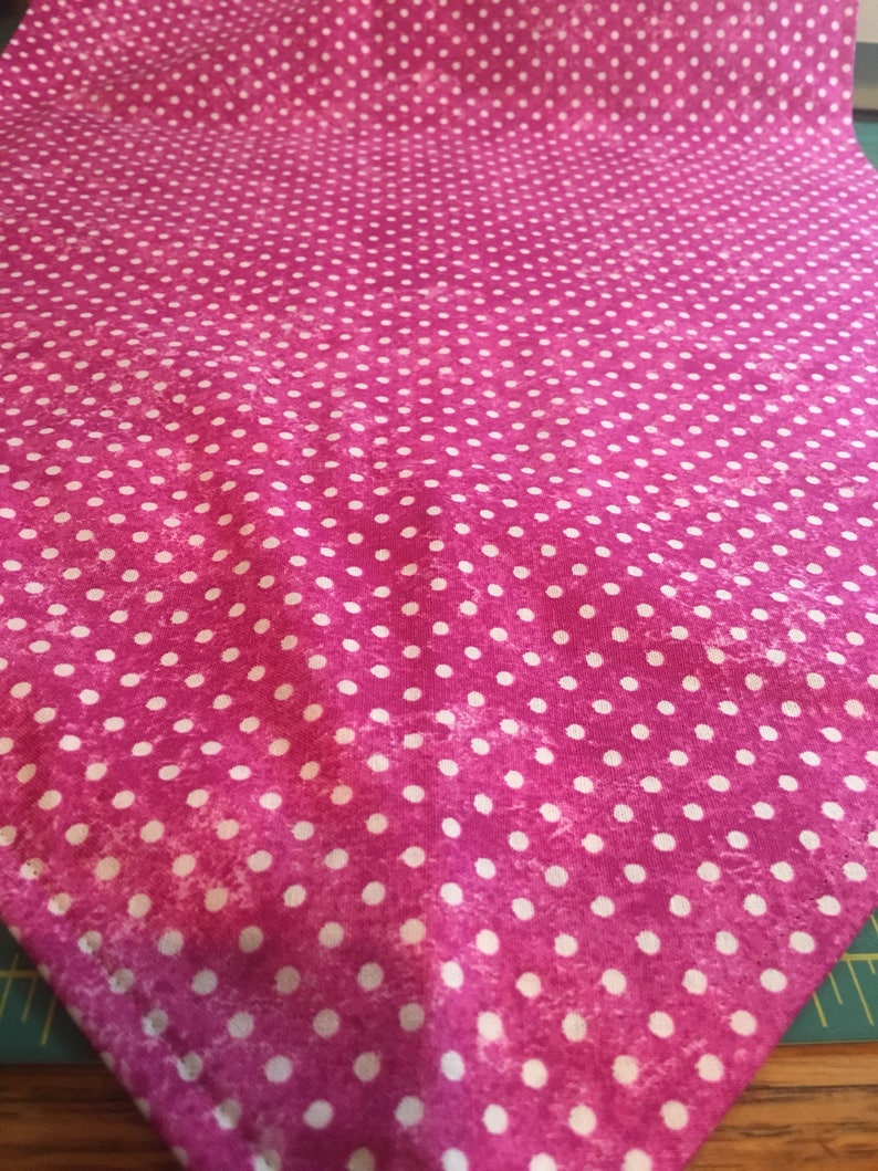 Table Runner House Warming Gift Handmade Gift Valentine's Day Hearts and Dots Runner Gift for Mom Gift for Wife image 4
