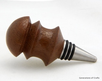 Wine Bottle Stopper - Teak Wood - Perfect Gift for Wine Lover -  Gift - Reclaimed Wood  * birthday gifts * Birthday Present