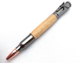 Handmade Pen - Wood Bolt Action Ballpoint Pen - Bullet Pen - Gift for Hunter - Unique Gift * Gift for Dad * Gift for Boyfriend