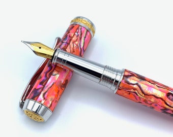 Fountain Pen * Pink Abalone Pens * Fathers Day Gift * Gift for Collector * Anniversary Gift * Gift for Husband * Gift for Mom * Gift for Dad