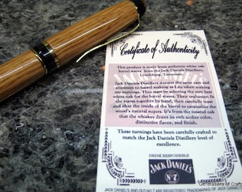 Handmade Pen - Cigar Wood Pen ** Made from a recycled Jack Daniel’s® Tennessee whiskey Barrel * 5th Anniversary Gift