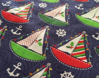 Holiday  Ships and Boats Parade Table Runner  * Second Anniversary Gift * Gift for Grandma * birthday gifts for her ** Gift for Mothers Day