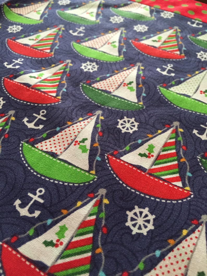 Second Anniversary Gift Holiday Ships and Boats Parade Table Runner Gift for Grandma birthday gifts for her ** Gift for Mothers Day