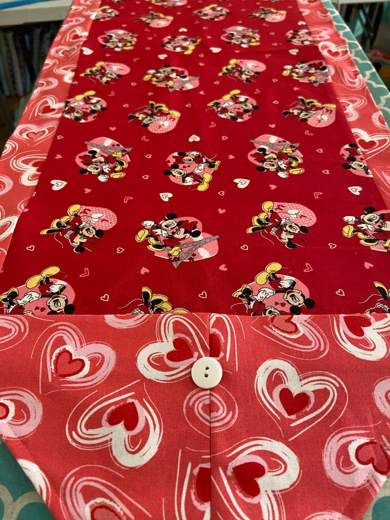 Table Runner House Warming Gift Handmade Gift Mickey and Hearts Gift for Mom Gift for Wife image 3