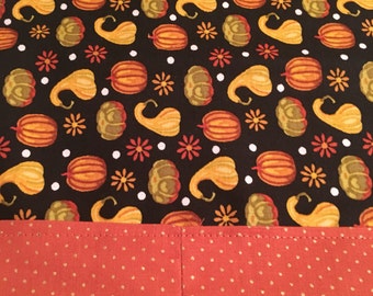 Autumn Table Runner, Pumpkins and Gourds  * Second Anniversary Gift * Gift for Grandma * birthday gifts for her ** Gift for Mothers Day