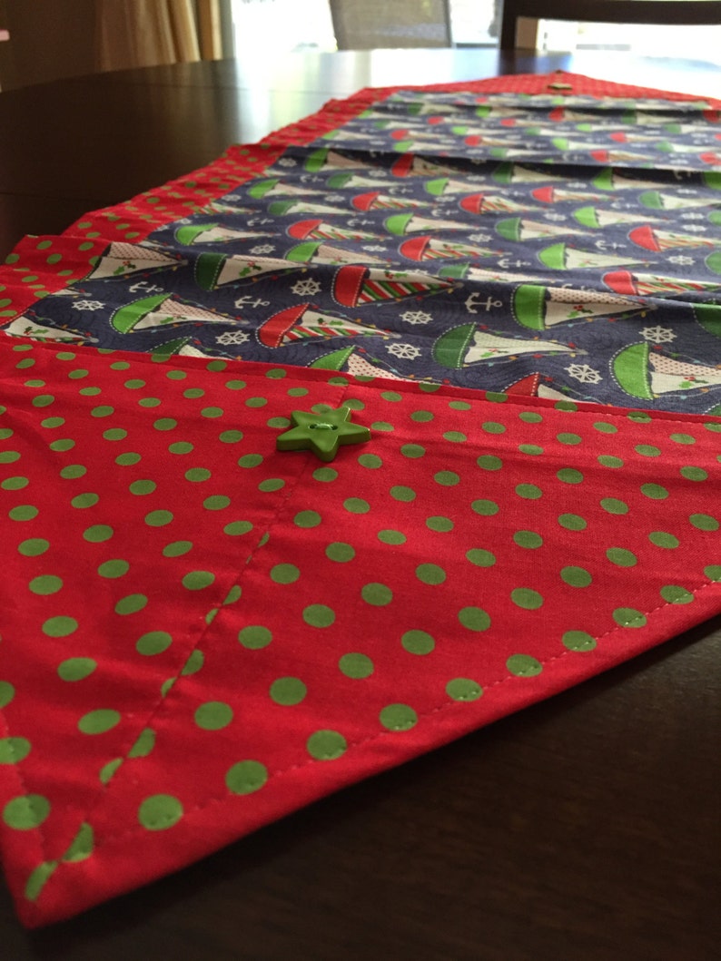 Second Anniversary Gift Holiday Ships and Boats Parade Table Runner Gift for Grandma birthday gifts for her ** Gift for Mothers Day
