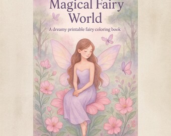 Fairy Coloring Pages Printable – 10 Fantasy Forest Fairy Coloring Sheets, Magical Woodland Art, A4 PDF Instant Download