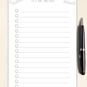 TBR Book List Printable – Minimalist To Be Read Tracker – Reading Planner Page – Instant Download